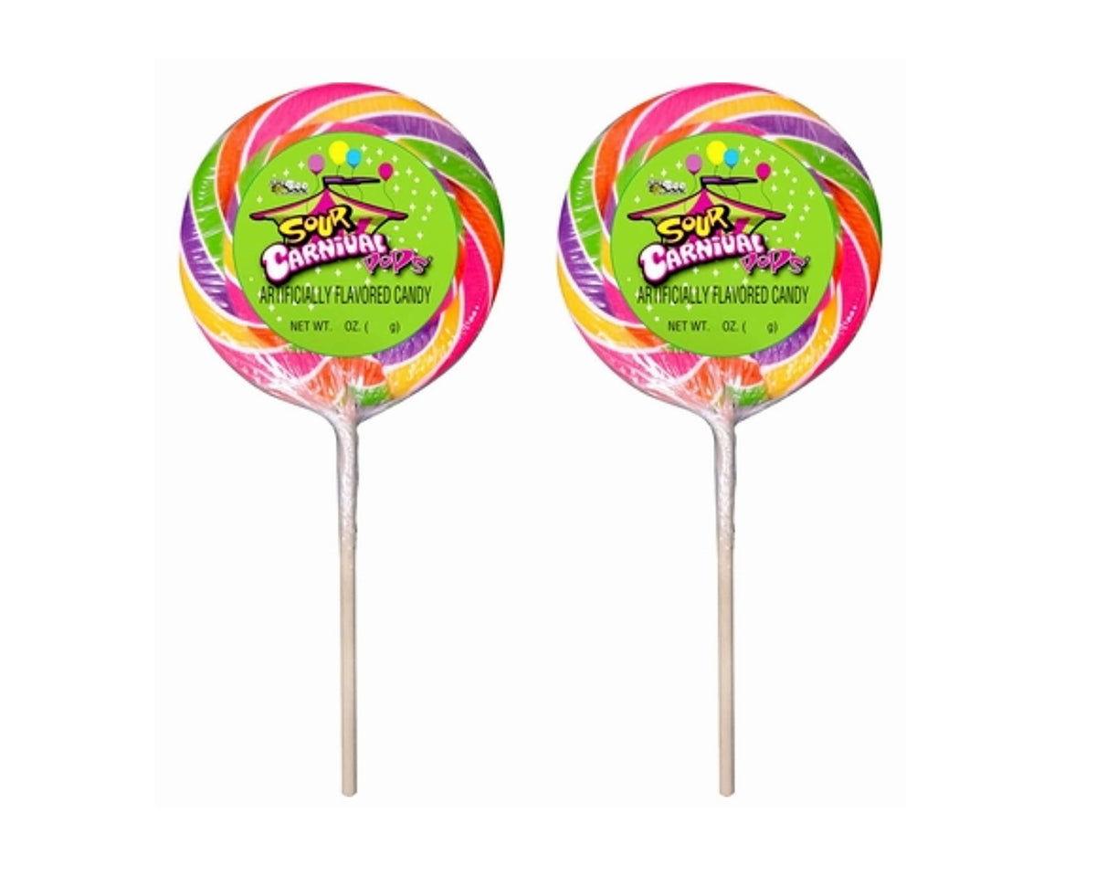 Giant Sour Carnival Apple Swirl Pops | Net Weight 4.25 oz. - 12