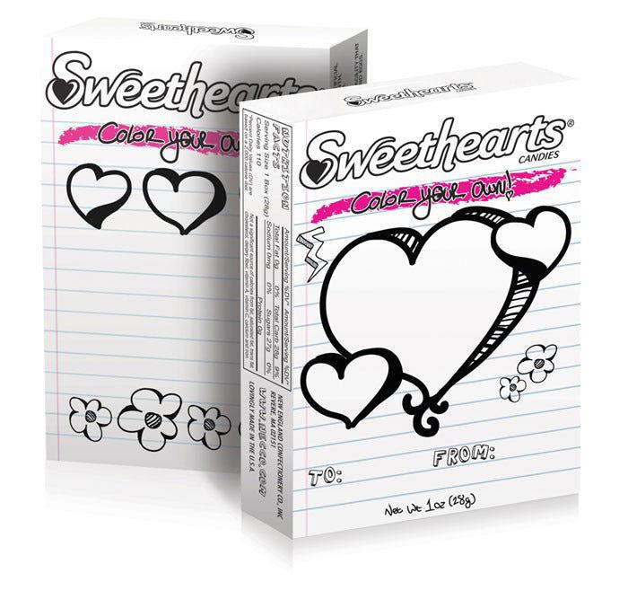 Color your Own Sweethearts Conversation Hearts Box 36 / Box Candy