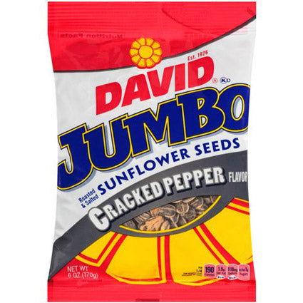 david sun flower seeds David Jumbo Cracked Pepper Sunflower Seeds 5.25 oz. Bags