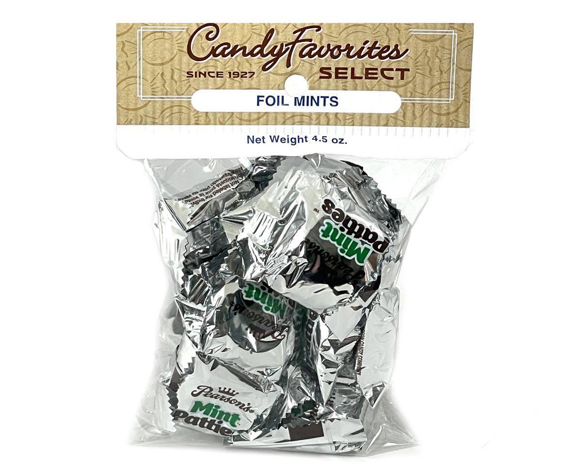 Foil Mint Patties "Select Label" Peg Bags - CandyFavorites