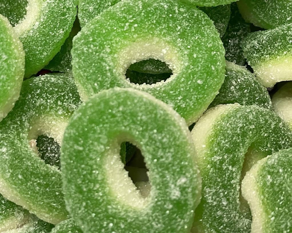 Granny Smith Green Apple Gummi Rings - CandyFavorites