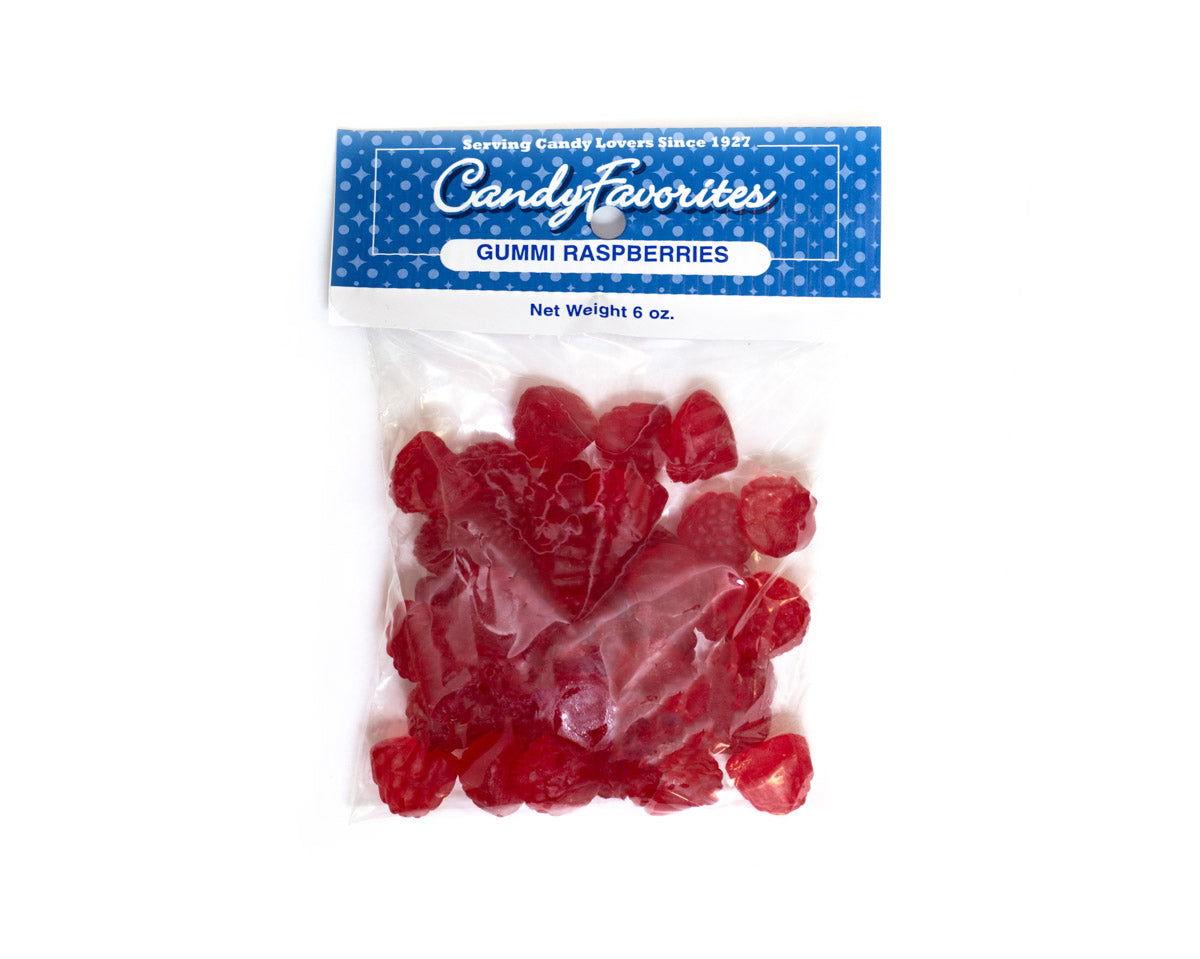 Gummi Raspberries 6 Ounce Peg Bags - CandyFavorites
