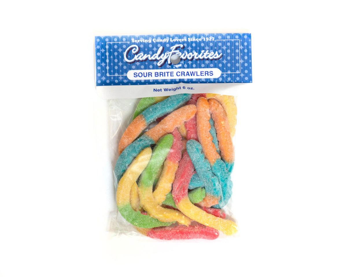 Gummi Sour Neon Worms 6 Ounce Peg Bags - CandyFavorites