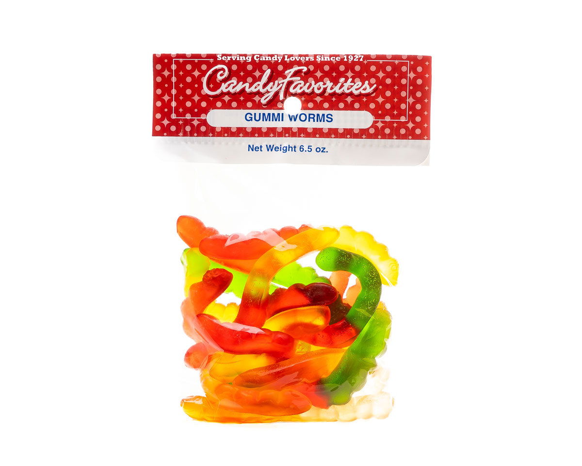 Gummi Worms 6.5 Ounce Peg Bags - CandyFavorites