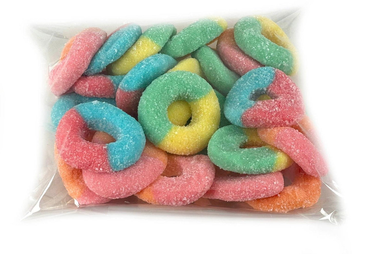 Hand Packed Gummi Neon Rings Flat Bags - CandyFavorites