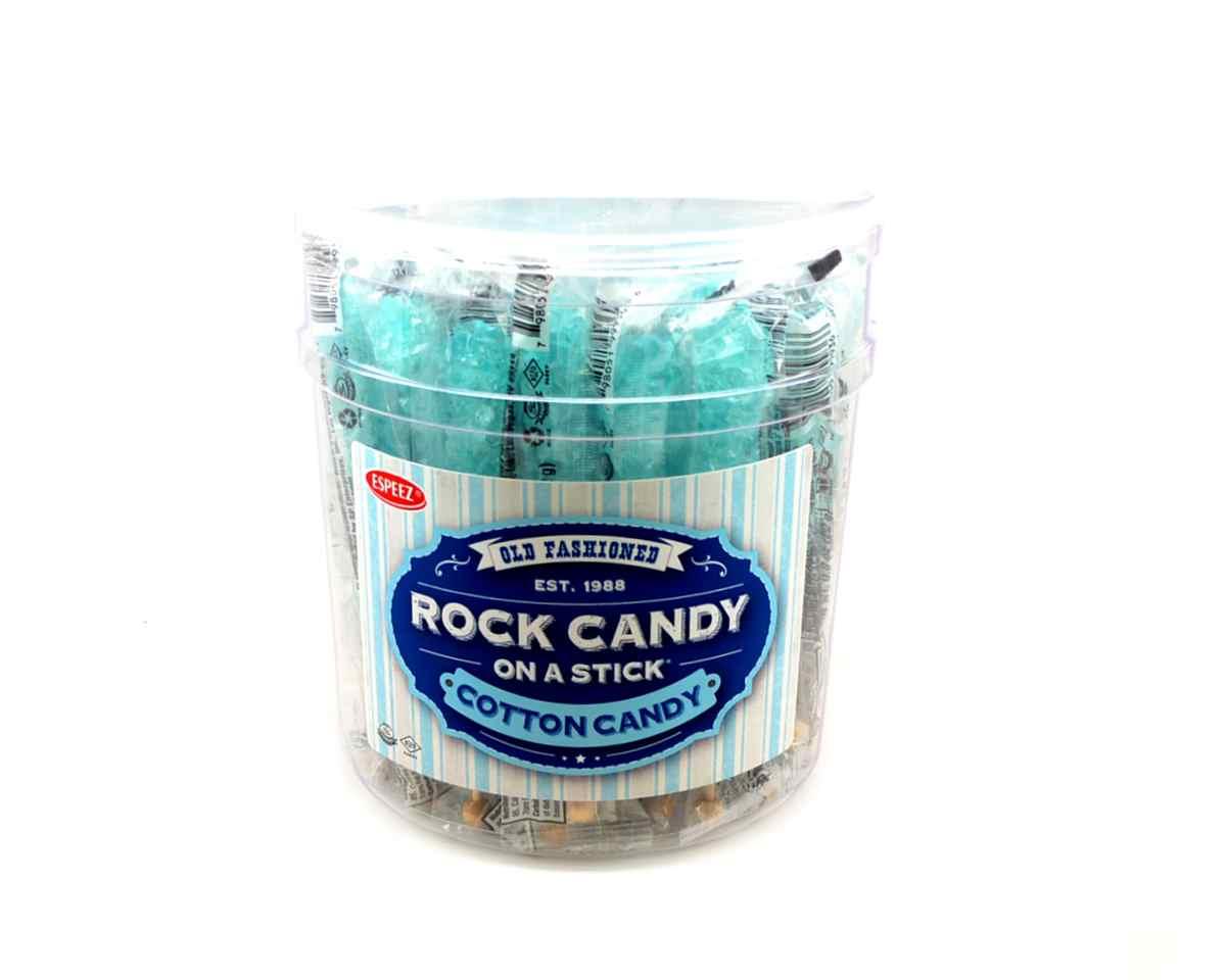 Light Blue Cotton Candy Rock Candy on a Stick Jar - CandyFavorites