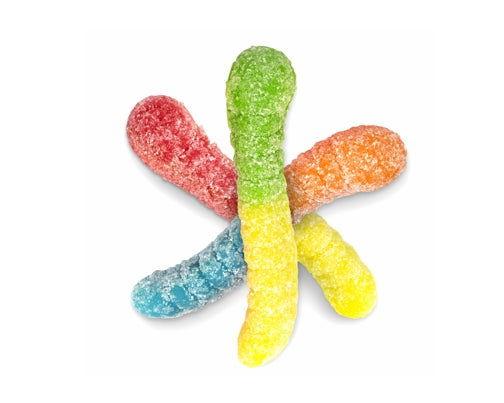 Mini Gummi Sour Neon Worms - CandyFavorites