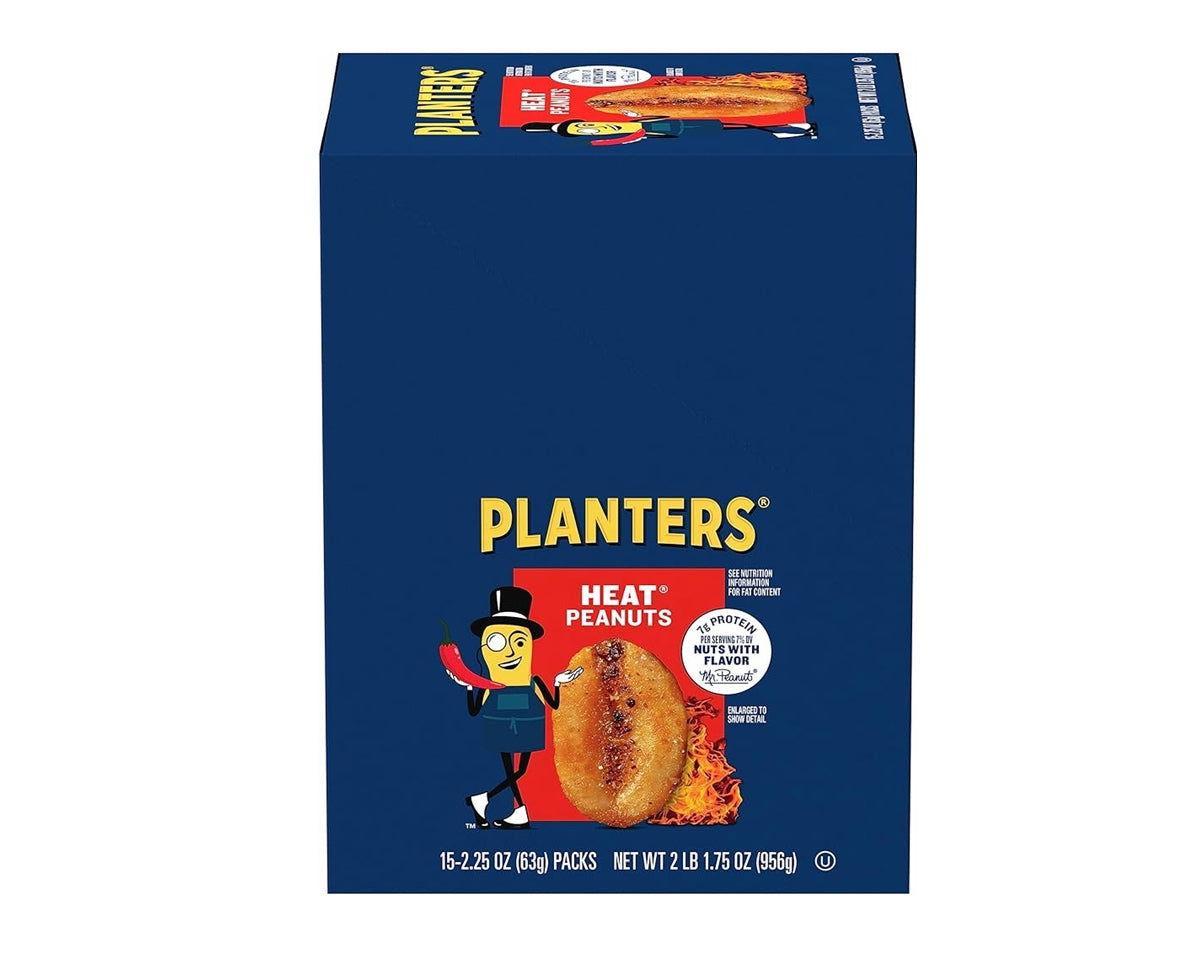 planters peanut box Planters Heat Peanuts, 1.75 Ounce (Pack of 18)