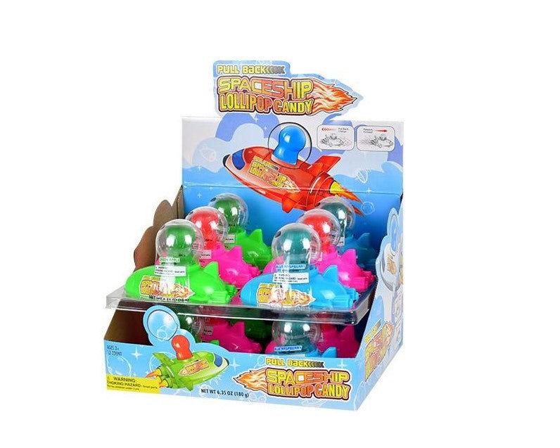 Kokos Pull Back Spaceship Lollipop 6.35 oz. Candy - 12 / Box