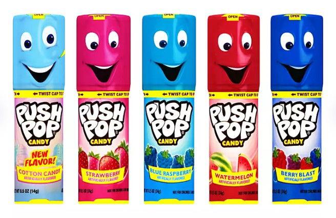 Bazooka Candy Brands | Push Pop .5 oz. Lollipops | Includes NEW