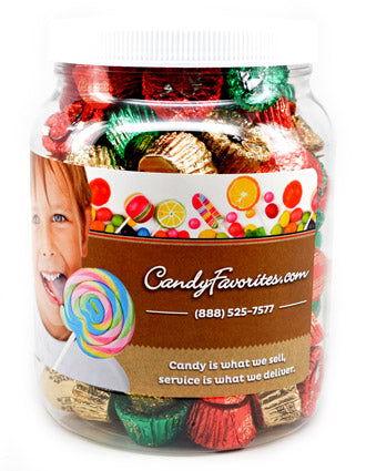 Reese's Christmas Peanut Butter Cups Candy Jar - CandyFavorites