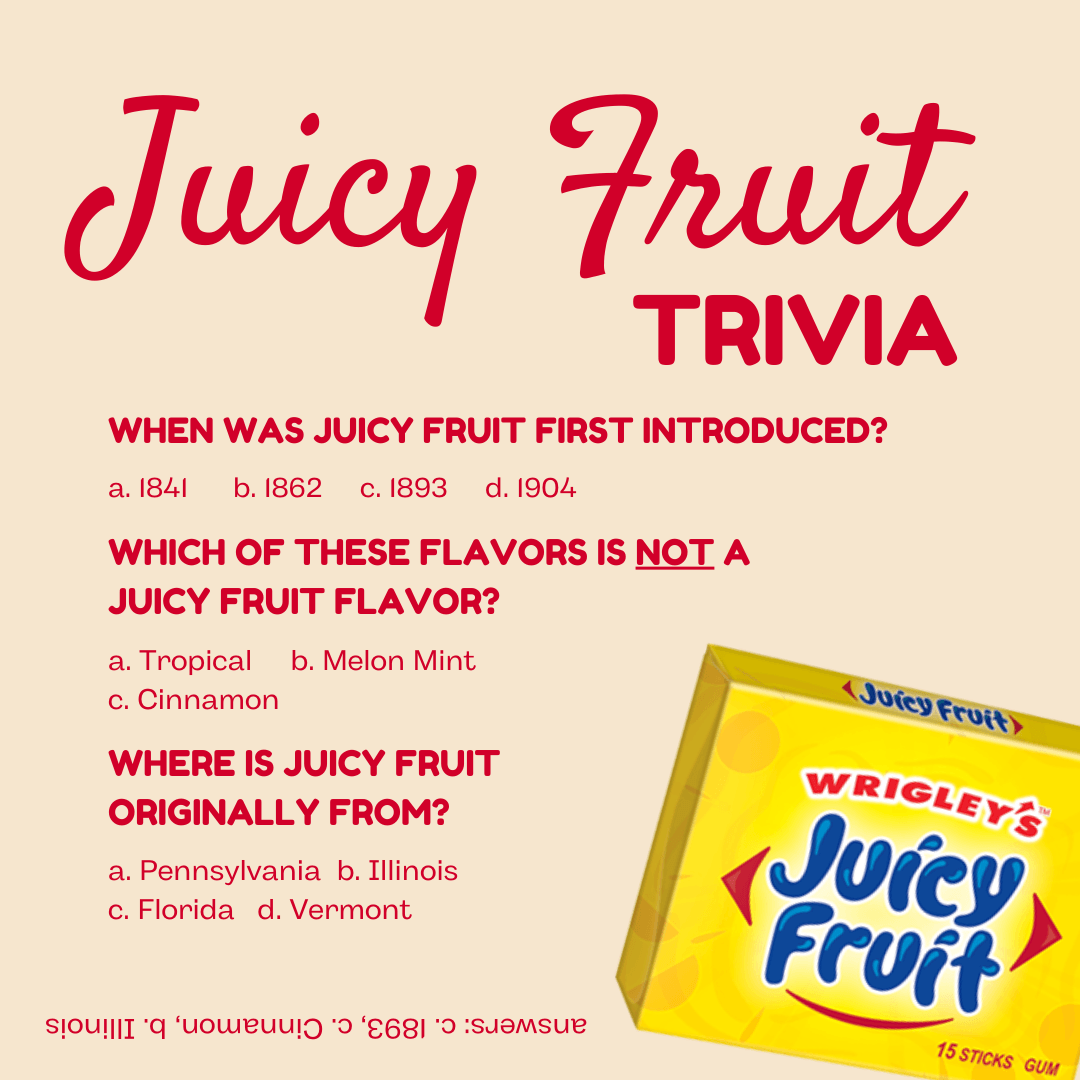 Wrigley's Juicy Fruit Gum Slim Pack - 10 / Box – Candy Favorites