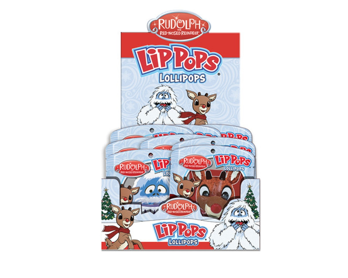Rudolph Red Nosed Gummies Lip Pop Lollipops - 12 / Case – Candy