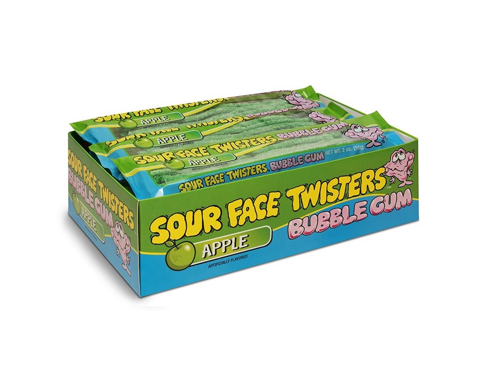 Face Twisters Sour Bubble Gum