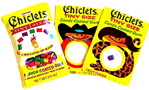 Chiclets Chewing Gum comes in many shapes and sizes