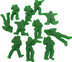 Gummi Army Men are fun for eating and playing!