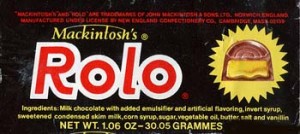 This is a rare Rolo label from the 1970's and it shows the manufacturer as being Mackintosh which was the manufacturer in England 