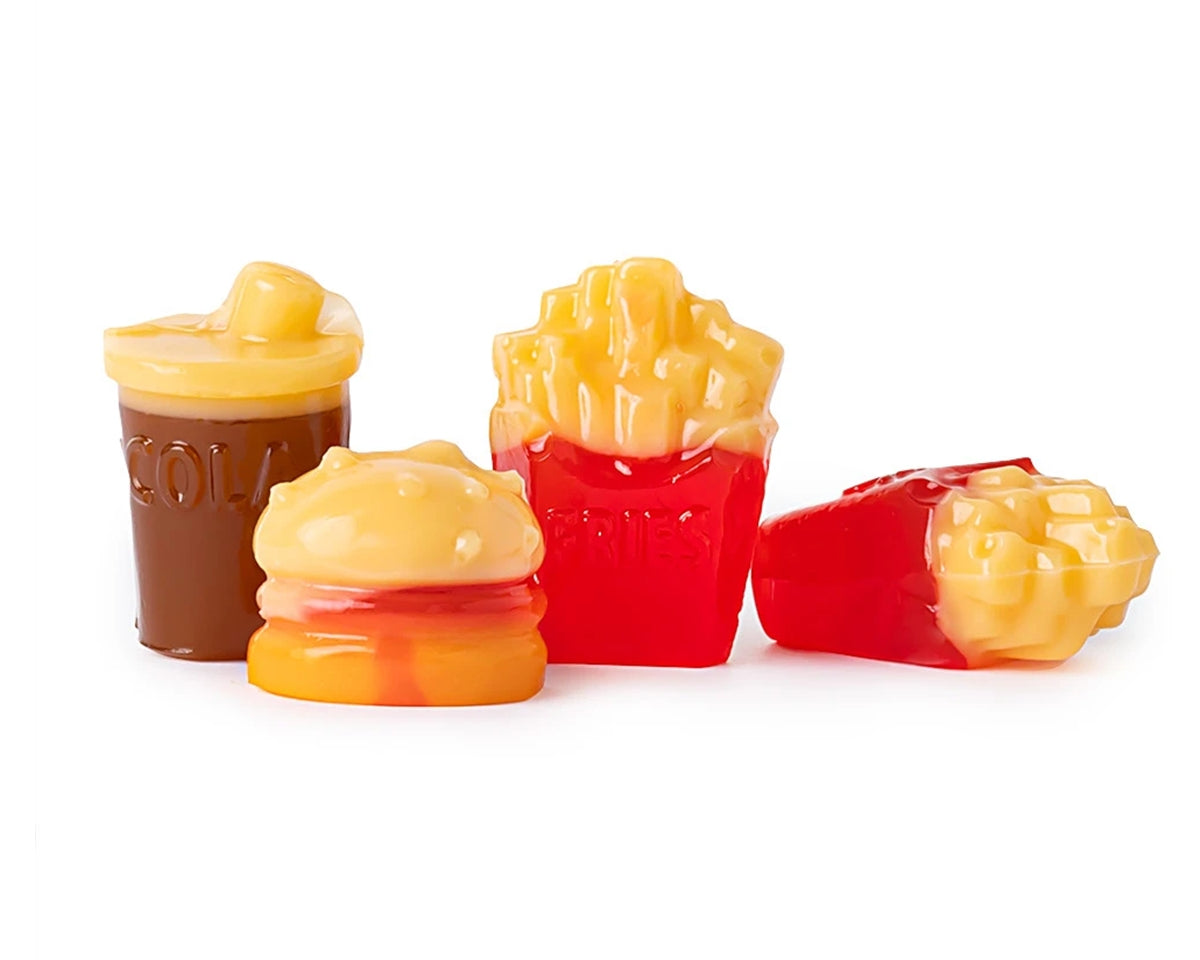3d gummy fast food white background