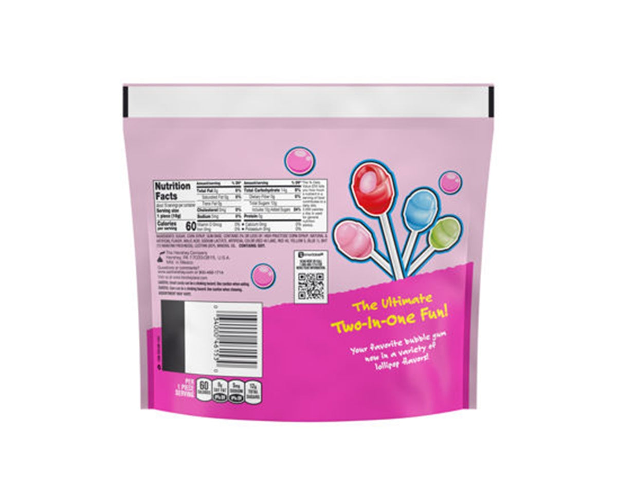 Pink packaging with colorful graphics and text on a white background