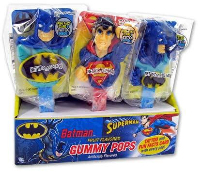 Batman and Superman Gummi Lollipops - CandyFavorites