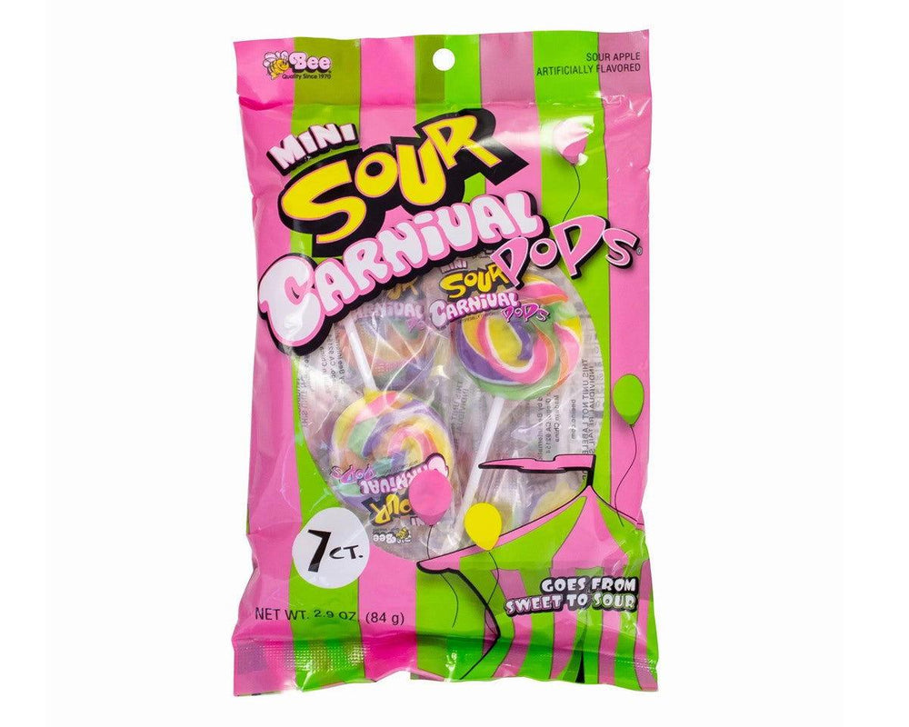 Bee Mini Sour Carnival Pops 2.9 oz. Bags - CandyFavorites