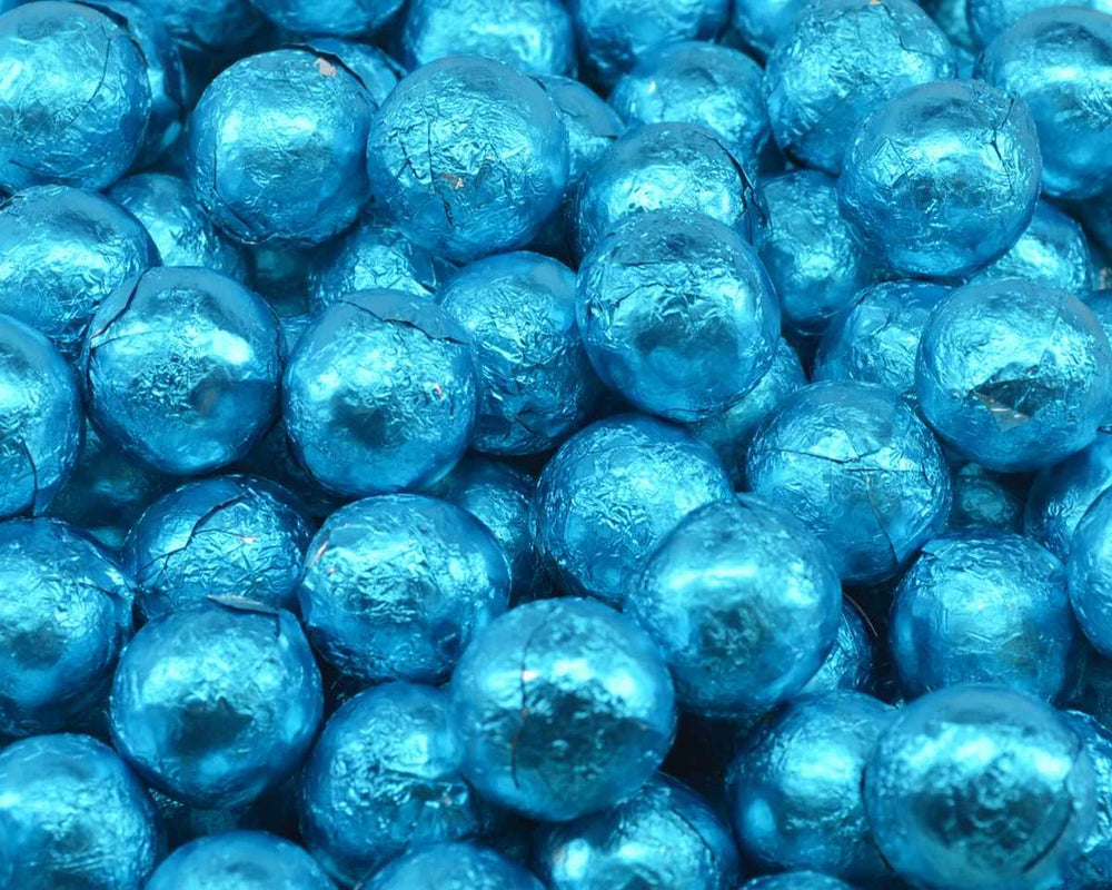 Blue Foil Wrapped Chocolate Balls - CandyFavorites
