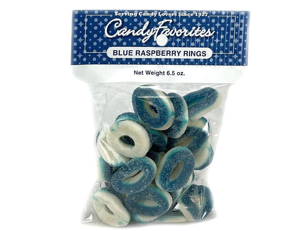 Blue Raspberry Gummi Rings 6.5 oz. Bags - CandyFavorites