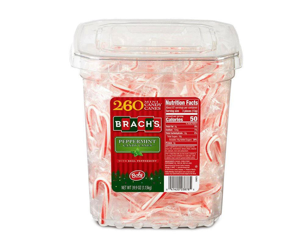 Countable Candy Brach's Wrapped Miniature Candy Canes - 260 / Box – Candy Favorites