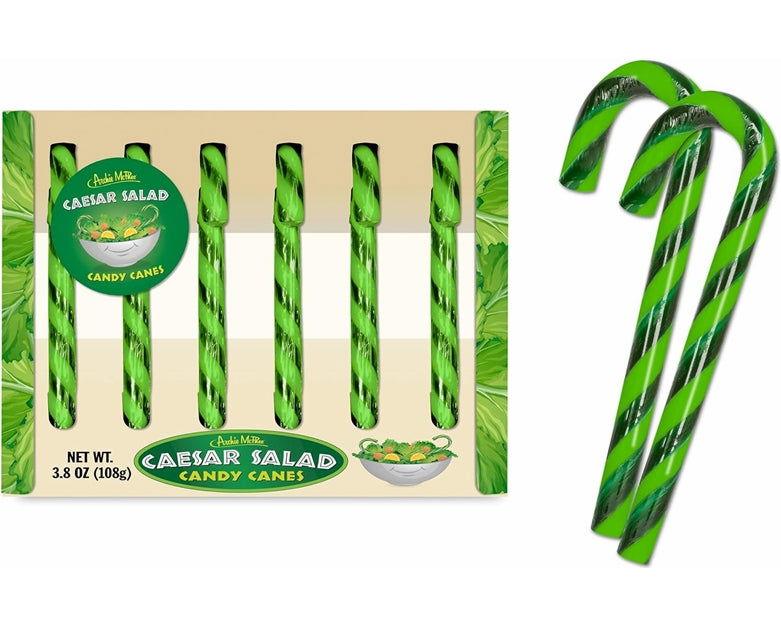 Caesar Salad Flavored Candy Canes 6 Count Tray - CandyFavorites