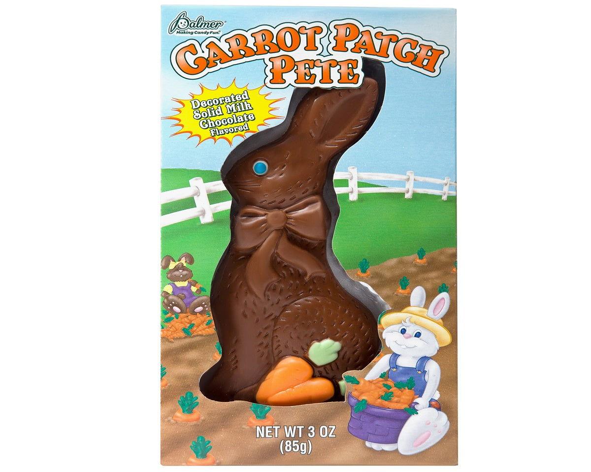 Palmer Rabbits Palmer Chocolate Carrot Patch Pete 3 oz. Chocolate Rabbit - 24 / Box ...