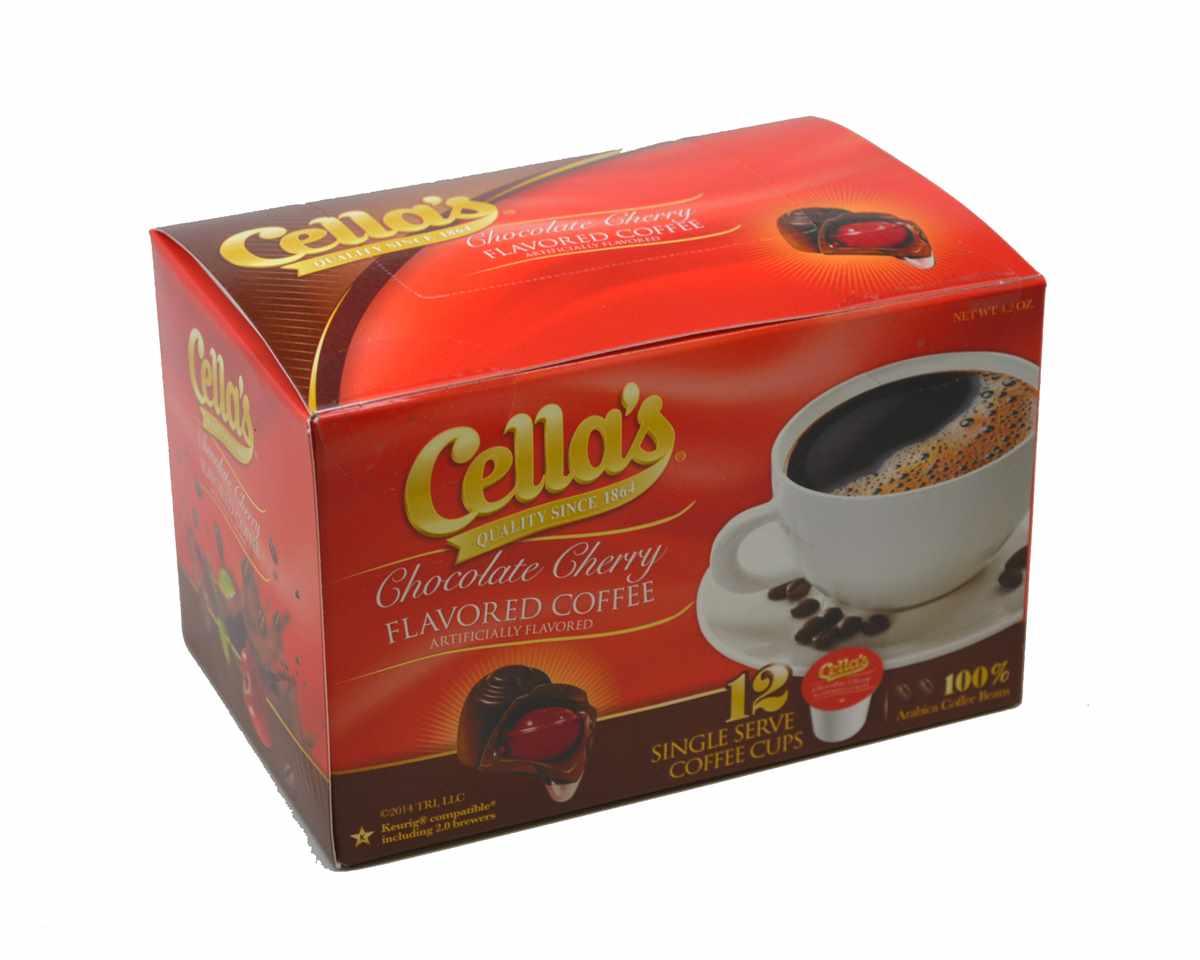 Cella Chocolate Cherry Cordials Coffee Single Serve Pods - 12 / Box