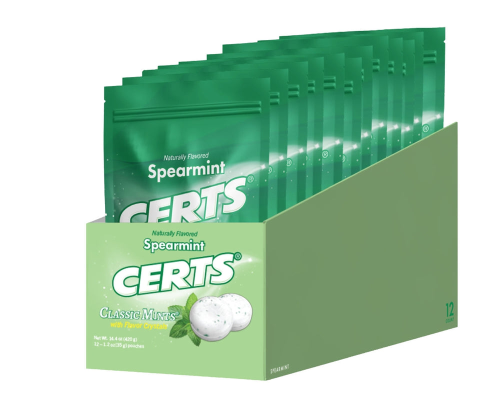 Certs Spearmint 1.2 oz. Mints Counter Display - 12 / Box – Candy Favorites