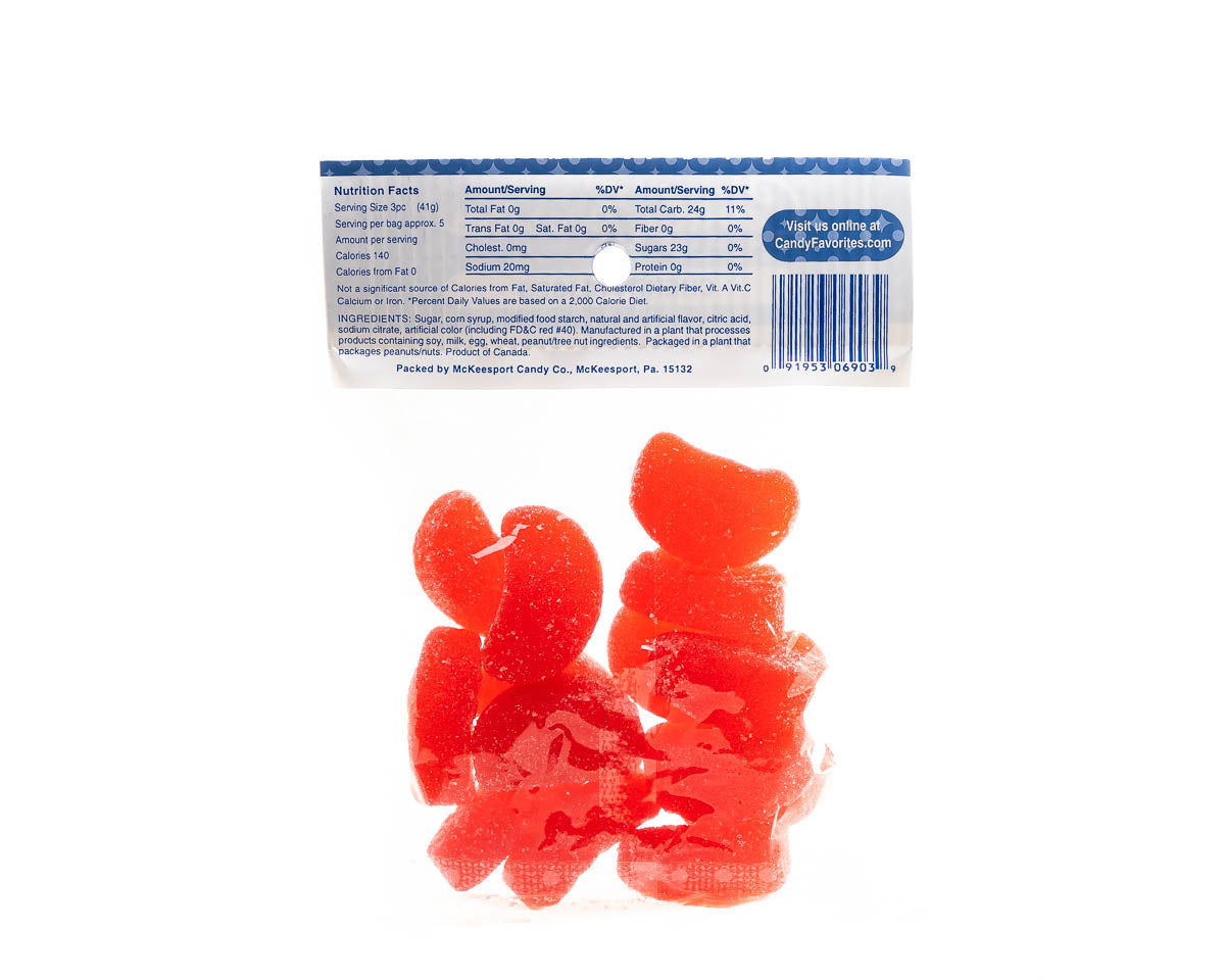 Cherry Jelly Slices Unwrapped 7 Ounce Peg Bags - CandyFavorites