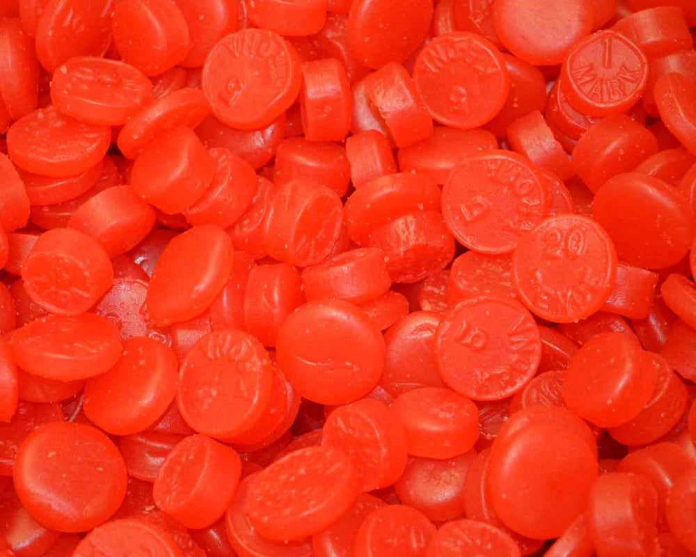Red Raspberry Dollar Cherry Red Dollars 6 Ounce Peg Bags - 6 / Box – Candy Favorites