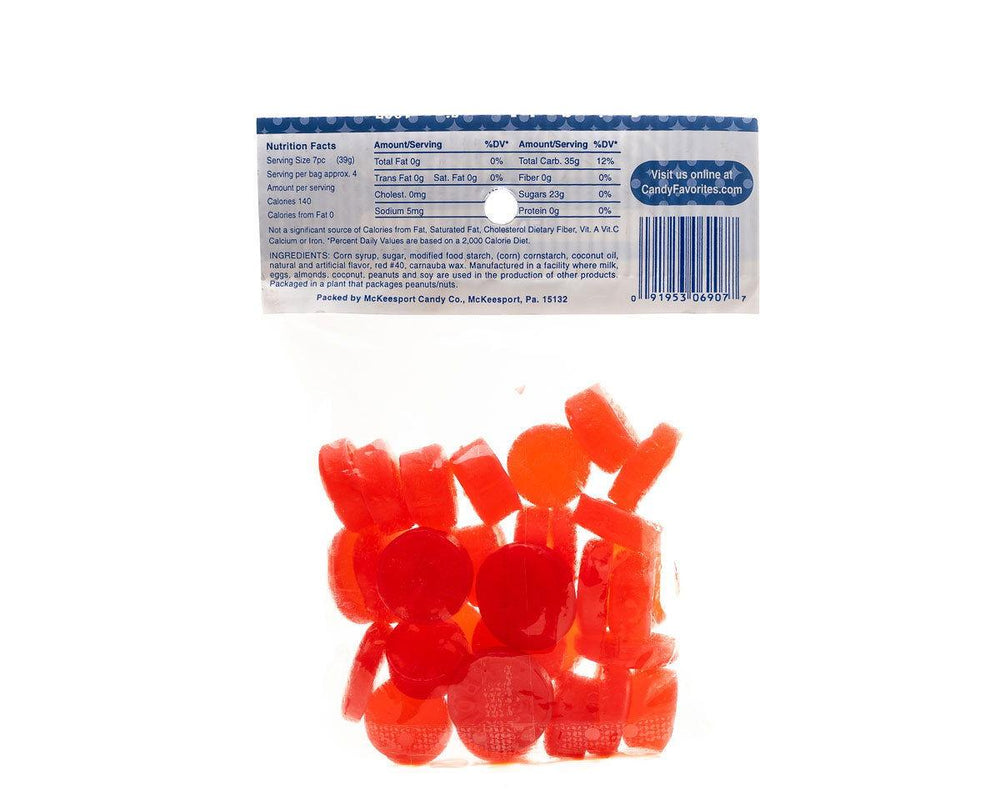 Red Raspberry Dollar Cherry Red Dollars 6 Ounce Peg Bags - 6 / Box – Candy Favorites