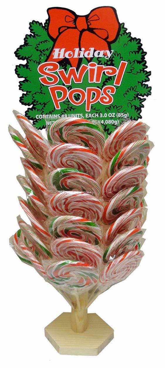 Christmas Swirl Sucker and Wooden Tree - CandyFavorites