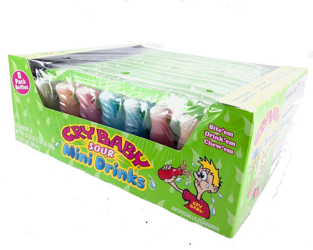 Cry Baby Sour Mini Drinks Sour Fruit Bottles 8 Pak - CandyFavorites
