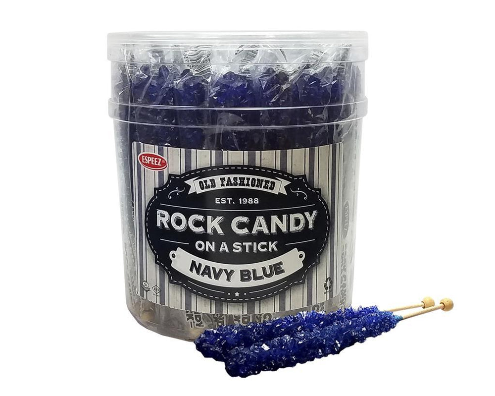 Dark Blue Rock Candy Swizzle Sticks Jar - CandyFavorites