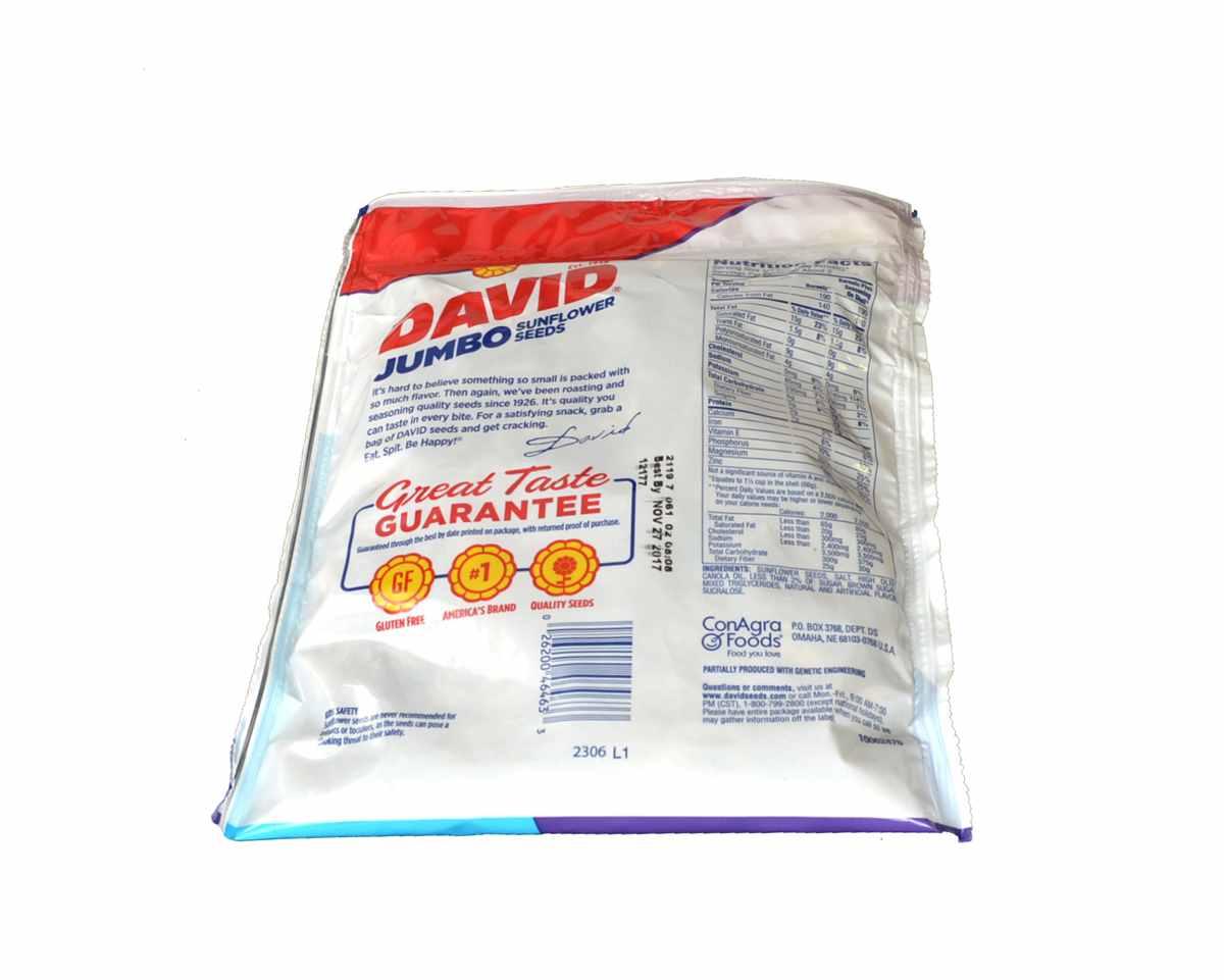 David's Sweet & Salty Jumbo Sunflower Seeds 5.25 oz. Bags - 12 / Case – Candy Fa