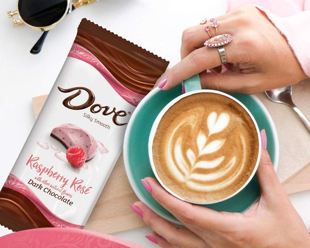 Dove Dark Chocolate Raspberry Rose 3.30 oz. King Size Bar - 12 / Box ...
