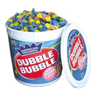 Dubble Bubble 180 Piece Bubble Gum Tub - CandyFavorites