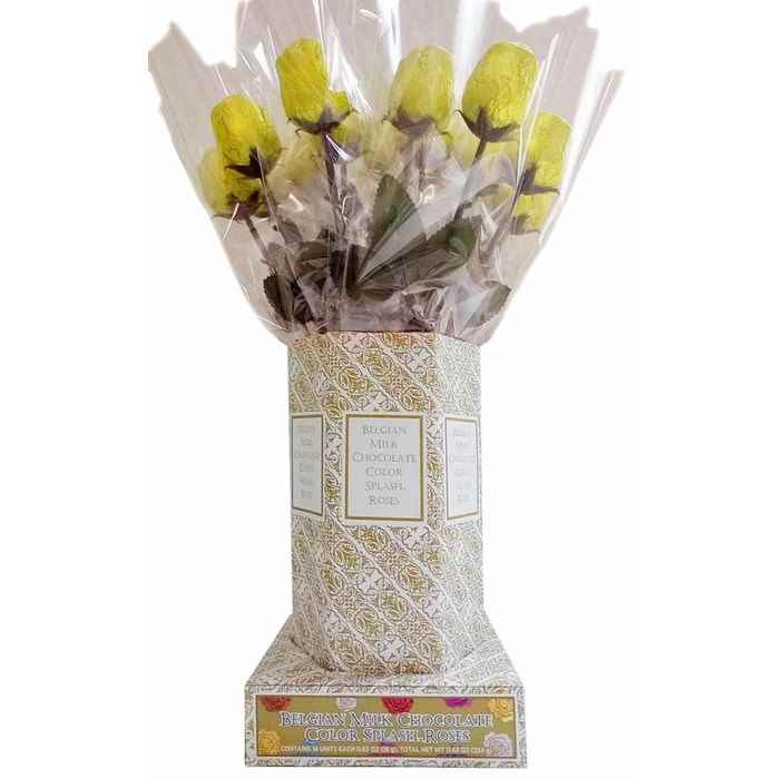 Foil Wrapped Gold Milk Chocolate Roses - CandyFavorites