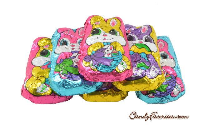 Foil Wrapped Milk Chocolate Bunny - CandyFavorites