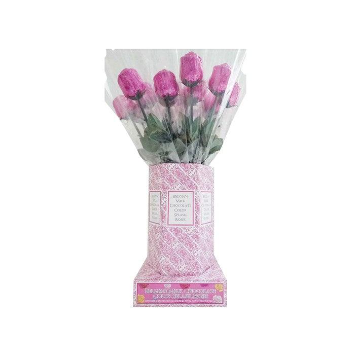 Foil Wrapped Pink Milk Chocolate Roses - CandyFavorites