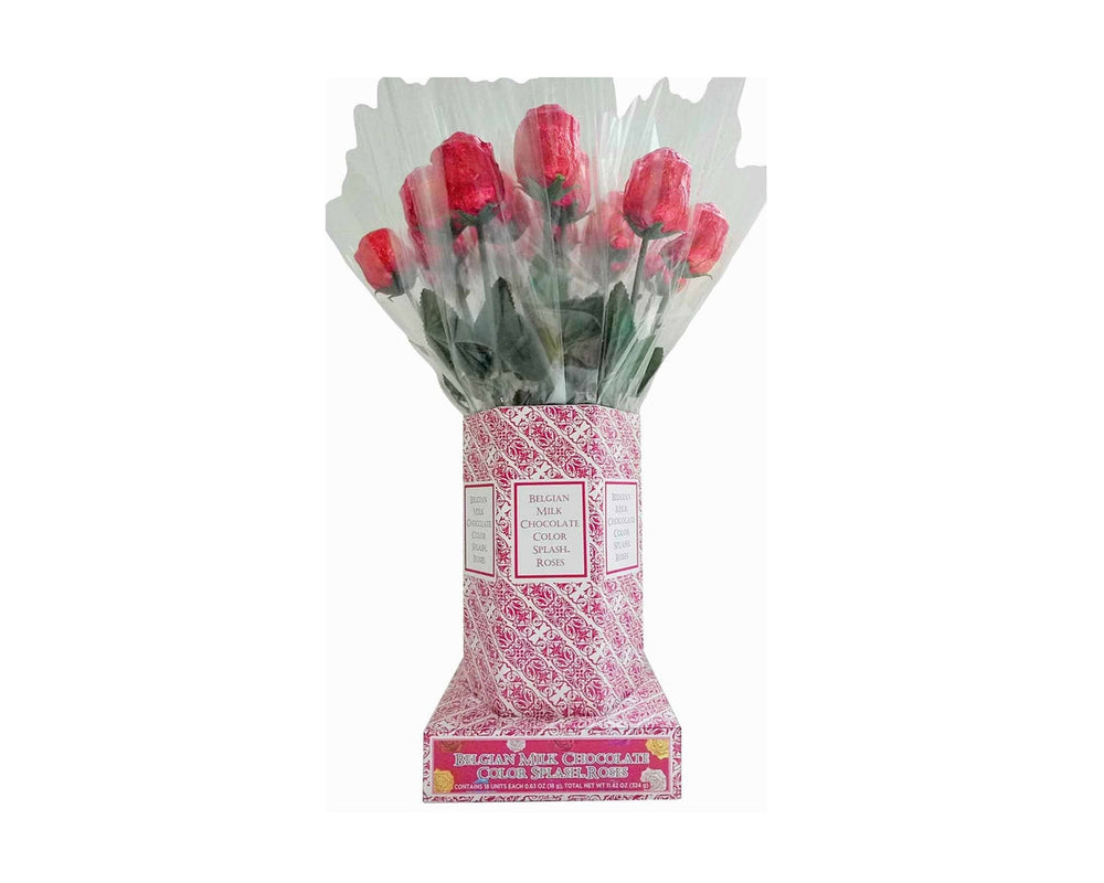 Foil Wrapped Red Milk Chocolate Roses - CandyFavorites