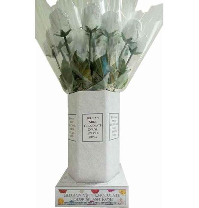 Foil Wrapped Silver Milk Chocolate Roses - CandyFavorites