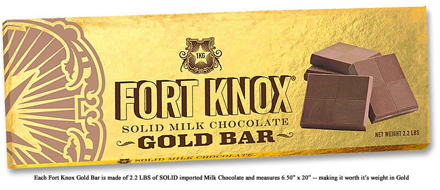 Fort Knox Gigantic 1 Kilo Chocolate Bar - 1 Unit – Candy Favorites