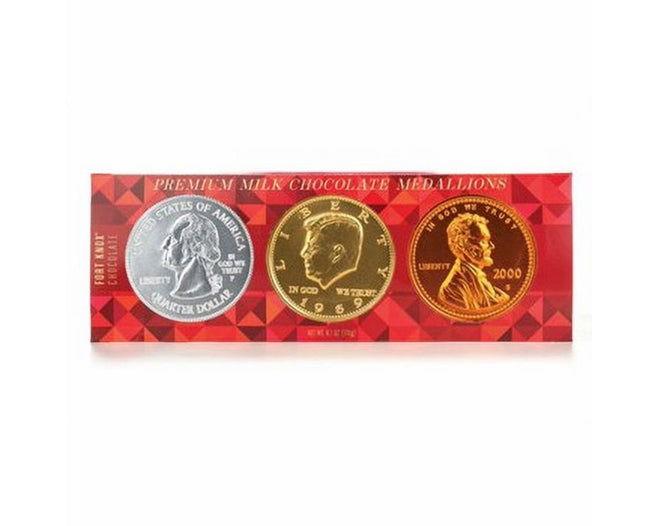 Fort Knox Trio of Milk Chocolate Medallions - CandyFavorites