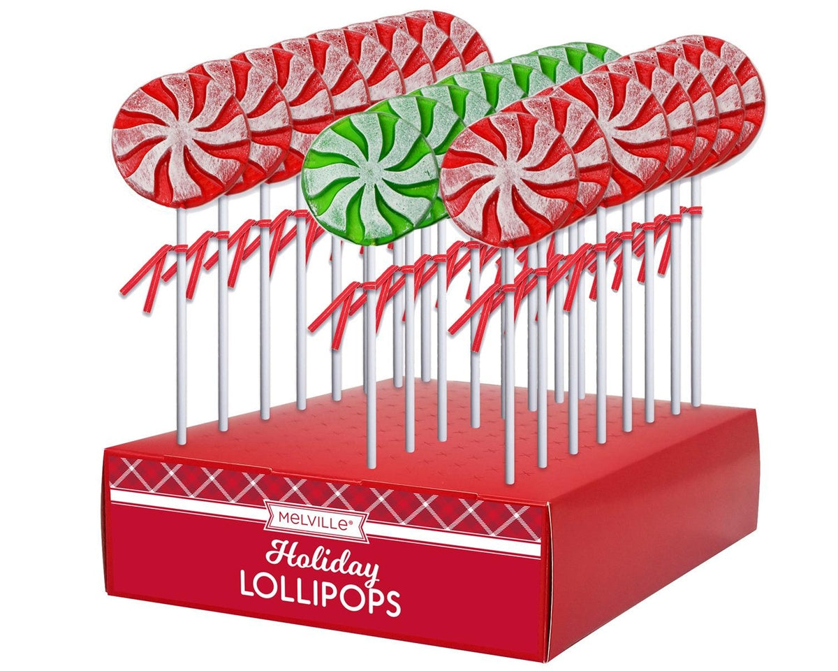 Frosted Peppermint Pinwheel Lollipops Box