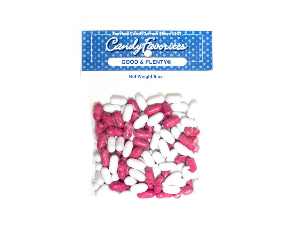 Good & Plenty Licorice Candy 5 Ounce Peg Bags - CandyFavorites